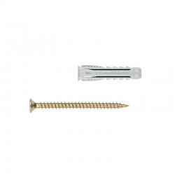 TACO NYLON 8 x 40 Ø8 MM Y TIRAFONDO 5 x 60 MM PACK 20 UD.