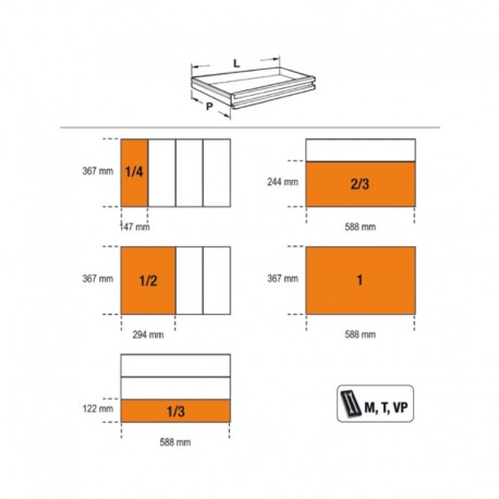Plano cajonera Beta RSC23T-R