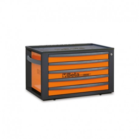 BAÚL PORTA HERRAMIENTAS PARA TALLER PORTÁTIL CON 5 CAJONES RSC23T-FO BETA NARANJA