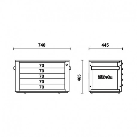 Planos alturas mueble cajonera RSC23T BETA