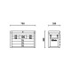 Plano alturas mueble cajonera Beta RSC23C