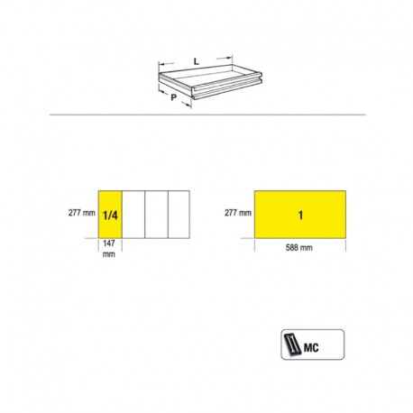 Plano cajonera Beta RSC23C