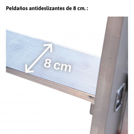 peldaño antideslizante escalera de aluminio