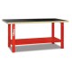 BANCO DE TRABAJO CON MESA DE MADERA COLOR ROJO REF. C56B BETA
