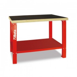 BANCO DE TRABAJO CON MESA DE MADERA COLOR ROJO REF. C58B BETA
