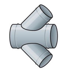 CRUZ CON REDUCCIÓN A 45° DE CHAPA GALVANIZADA VARIAS MEDIDAS