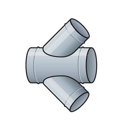 CRUZ CON REDUCCIÓN A 45° DE CHAPA GALVANIZADA VARIAS MEDIDAS