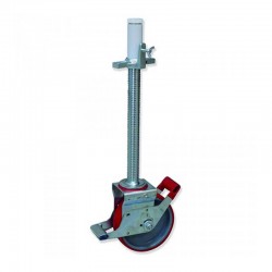 RUEDA PARA ANDAMIO 200 MM REGULABLE HUSILLO 38X500MM CON FRENO DE GOMA Y ACERO CARGA DE 700 KG