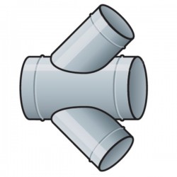 CRUZ CON REDUCCIÓN CÓNICA A 45° DE CHAPA GALVANIZADA