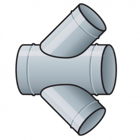 CRUZ CON REDUCCIÓN CÓNICA A 45° DE CHAPA GALVANIZADA