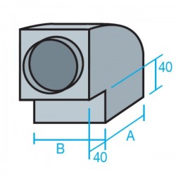 CODO DE CHAPA RECTANGULAR CON TAPA CIRCULAR