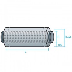 SILENCIADOR CIRCULAR CON AISLAMIENTO ACÚSTICO 100MM
