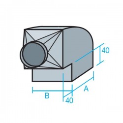 CODO RECTANGULAR CON TOLVA CIRCULAR DE CHAPA GALVANIZADA