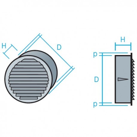 REJILLA CIRCULAR DE ALUMINIO CON TELA METÁLICA
