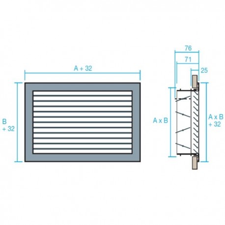 REJILLA DE IMPULSION DE SIMPLE DEFLEXIÓN CON REGULACIÓN