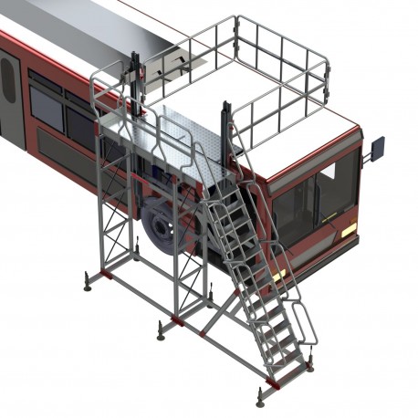 TSA-S | Escalera con plataforma y barandilla regulable