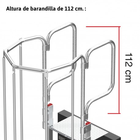 Altura barandilla acceso superior