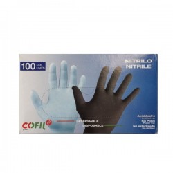 CAJA GUANTE DESECHABLE NEGRO LIBRE DE POLVO (100 UNIDADES)