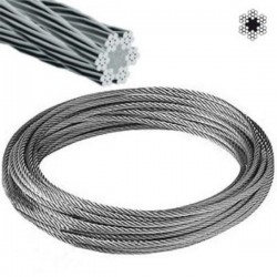 CABLE DE ACERO GALVANIZADO 1X19+0 EN ROLLO DE 100 METROS CABLERED EXPERT