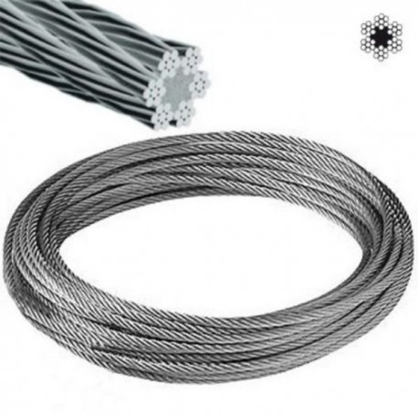 CABLE DE ACERO GALVANIZADO 1X19+0 EN ROLLO DE 100 METROS CABLERED EXPERT