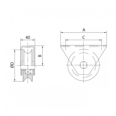 Plano polea de 80 x 16 u