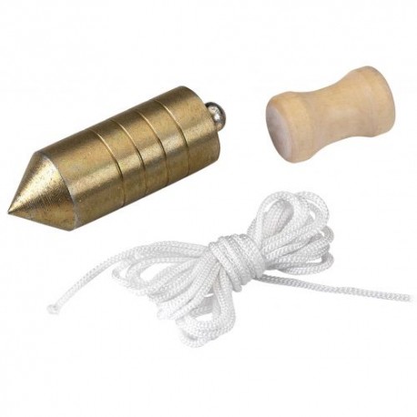 PLOMADA DE ACERO CON NUEZ DE MADERA Y CORDÓN DE NYLON REF.197934 ALYCO