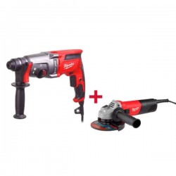 PACK MARTILLO DE 3 MODOS + MINIAMOLADORA 800W MILWAUKEE