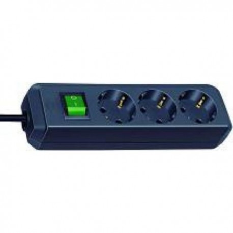 ECOLINE MULTIENCHUFE DE 3 BASES 5M CON INTERRUPTOR NEGRO REF.BRE041152900 ASEIN