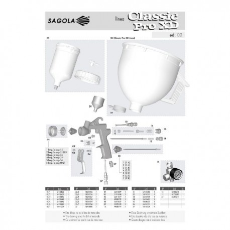 PISTOLA PARA PINTAR DE GRAVEDAD CLASSIC PRO XD 1.80 HVLP REF.10141626 SAGOLA