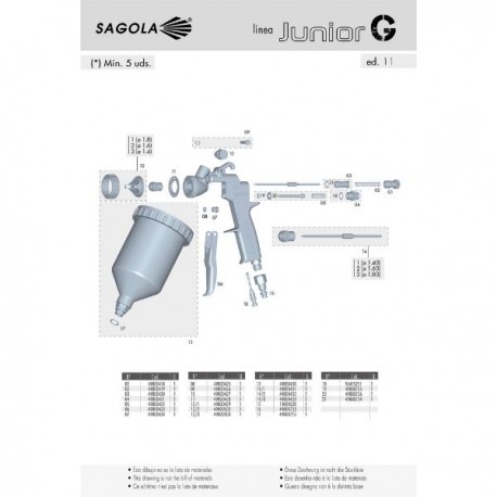 PISTOLA DE GRAVEDAD JUNIR G REF.20141902 SAGOLA