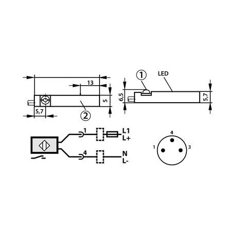 SENSOR MAGNÉTICO DSH REED AIGNEP REF. DSH2R2FM8 CON CONECTOR