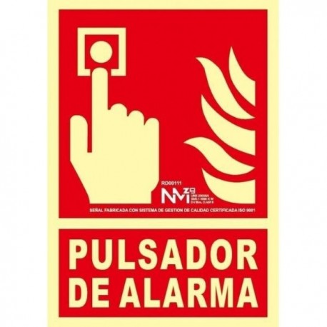 SEÑAL PULSADOR DE ALARMA EN PVC CLASE BRD00111 NORMALUZ