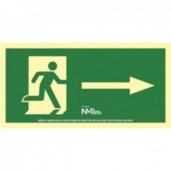 SEÑAL DE EVACUACIÓN FLECHA DERECHA PVC CLASE B 11130 NORMALUZ