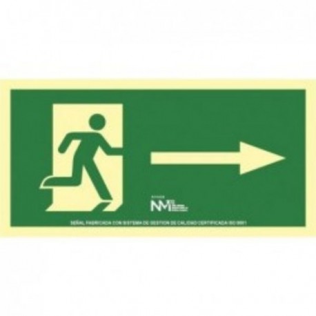 SEÑAL DE EVACUACIÓN FLECHA DERECHA PVC CLASE B 11130 NORMALUZ
