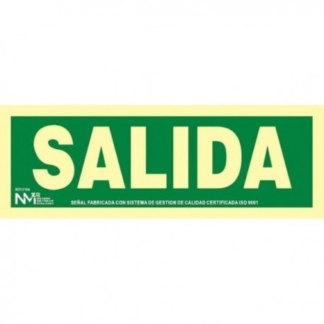 SEÑAL DE SALIDA PVC 0,7MM CLASE B 105X300MM RD12104 NORMALUZ