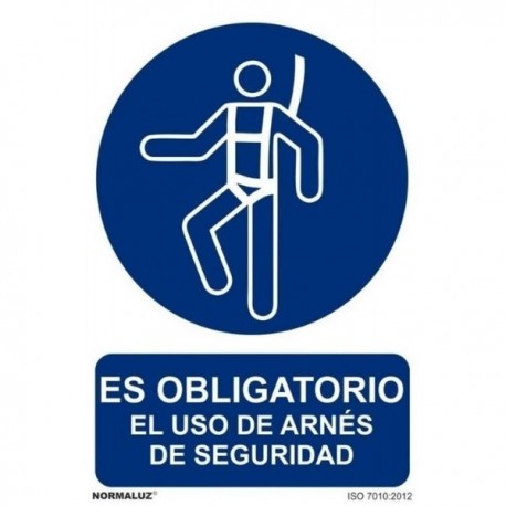 SEÑAL OBLIGATORIO EL USO DEL ARNÉS PVC CLASE B RD20001 NORMALUZ