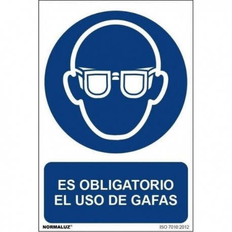 SEÑAL DE OBLIGATORIO EL USO DE GAFAS PVC CLASE B RD20002 NORMALUZ