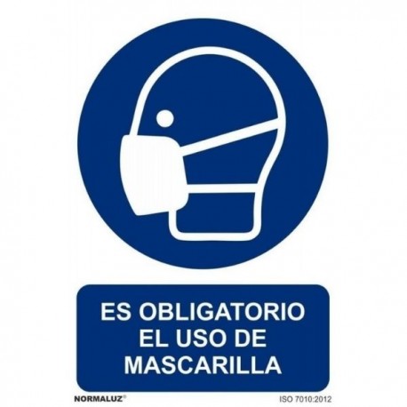 SEÑAL ADHESIVA USO OBLIGATORIO DE MASCARILLA 200X300MM 20626 NORMALUZ