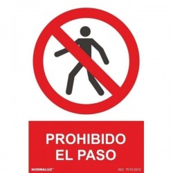 SEÑAL DE PROHIBIDO EL PASO PVC 0,7MM 210X300MM RD40002 NORMALUZ