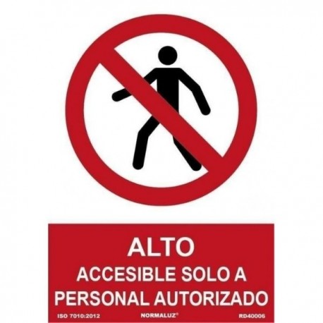 SEÑAL DE PROHIBIDO PERSONAL NO AUTORIZADO PVC RD40006 NORMALUZ