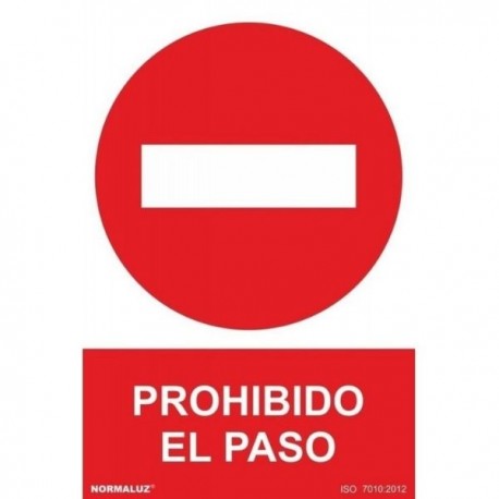 SEÑAL DE PROHIBIDO EL PASO PVC 0,7MM 210X300MM RD40017 NORMALUZ