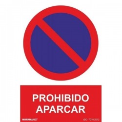 SEÑAL DE PROHIBIDO APARCAR PVC 0,7MM 210X300MM RD40040 NORMALUZ