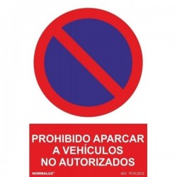 SEÑAL DE PROHIBIDO APARCAR VEHÍCULO NO AUTORIZADO PVC RD40038 NORMALUZ