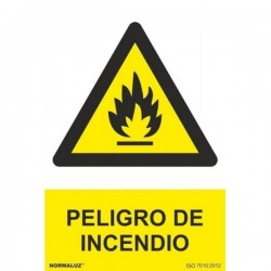 SEÑAL DE PELIGRO DE INCENDIO PVC 210X300MM RD30000 NORMALUZ