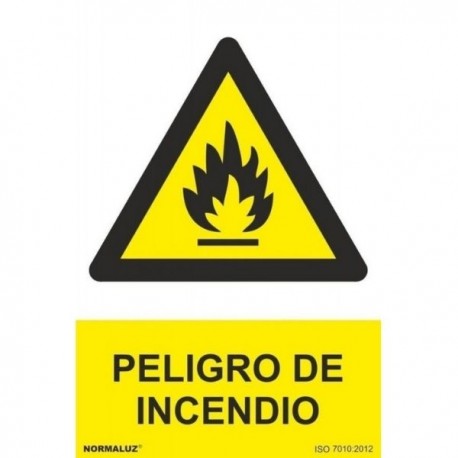 SEÑAL DE PELIGRO DE INCENDIO PVC 210X300MM RD30000 NORMALUZ