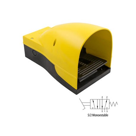 PEDAL NEUMÁTICO 5/2 VÍAS MONOESTABLE CON PROTECCIÓN TAMAÑO 1/4 REF. 06V1 AIGNEP