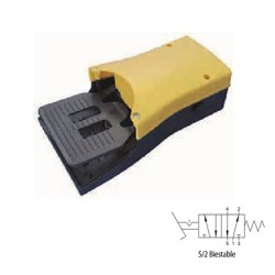 PEDAL NEUMÁTICO 5/2 VÍAS BIESTABLE SIN PROTECCIÓN TAMAÑO 1/4 REF. 06V6 AIGNEP