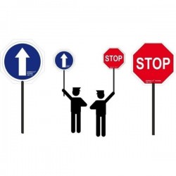 PALETA OBLIGACIÓN DE HACER STOP 30CM DIÁMETRO RD20060 NORMALUZ