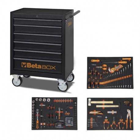CAJONERA MÓVIL C04BOX NEGRO + SURTIDO 196 HERRAMIENTAS BETA