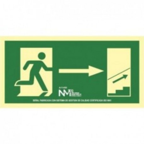 SEÑAL DE EVACUACIÓN ESCALERA ARRIBA DERECHA PVC RD11150 NORMALUZ